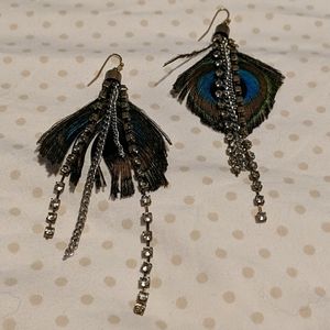 Peacock feathers earrings